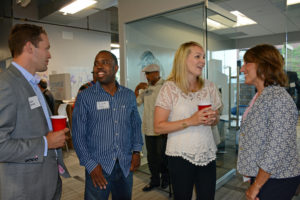 Pictured (LtoR) Chris Sachse, event speaker; Rich May, Innovation Village chairman; Jordan Sachse, Kennedy Krieger Institute occupational therapist; and Denise O'Neill, The Alternative Board principal