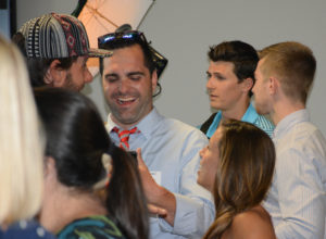 Attendees enjoyed a networking hour before the evening's speaker took center stage.