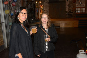 Pictured (LtoR) Drio founders: Hazel Geary, "the right brain"; and Rachel McFadden, "the left brian" inside the Corradetti Glass studios
