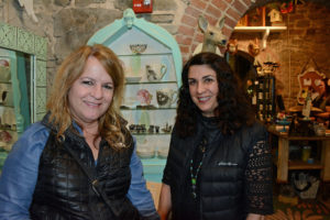 Pictured (LtoR) Catherine Lobo, School of the Cathedral Mary Our Queen nurse; and Mary DeMarco, La Contessa/La Terra Gift Gallery owner/designer, inside the gallery