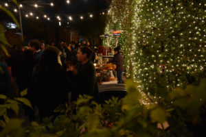 Folks chased off a slight chill with a bit of chili on the Foundry Building patio.